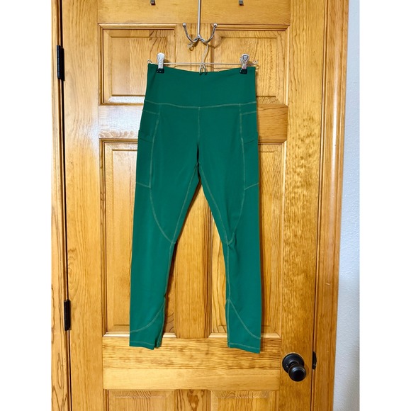 ZYIA Active High Waisted Pocket Capri Leggings Green Athletic Workout Sz 4 - Picture 1 of 5